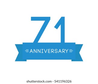 anniversary to seventy one year old, iconic label pins, ribbon element, greeting cards, banners and tags