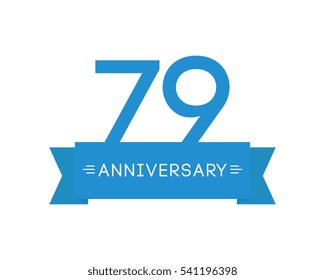 anniversary to seventy-nine years old, the icon label pins, ribbon element, greeting cards, banners and tags