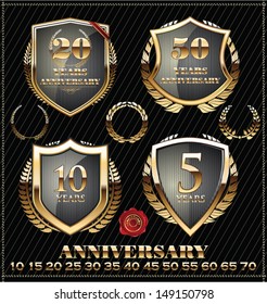 Anniversary sign collection, retro design