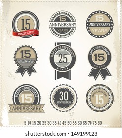 Anniversary sign collection, retro design