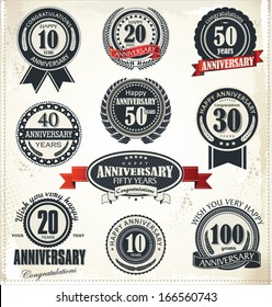 Anniversary sign collection, retro design