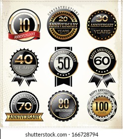 Anniversary sign collection, retro design