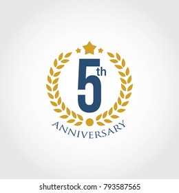 Anniversary Sign Collection, Set Of Anniversary Badges 1st, 2nd, 3rd, 4th, 5th, 10th, 25th, 50th Years Celebration.