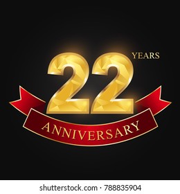 anniversary, anniversary, twenty-
two years, 22 years anniversary celebration logotype.