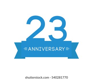 anniversary to twenty-three years, the label icon, element ribbon, greeting cards, banners and tags