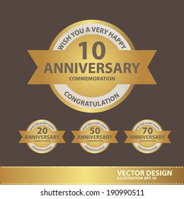 Anniversary vector badges 