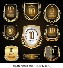Diseño vectorial de aniversario aislado en segundo plano