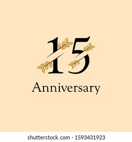 Anniversary Vector Design With Leaf