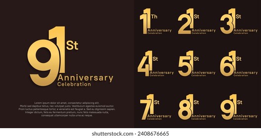 diseño vectorial de aniversario con color dorado para celebración de momentos especiales