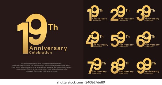 diseño vectorial de aniversario con color dorado para celebración de momentos especiales