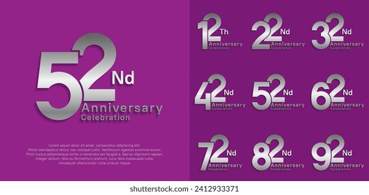 diseño vectorial de aniversario con color plata para celebración de momento especial