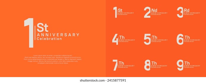 anniversary vector design set white color for celebration day