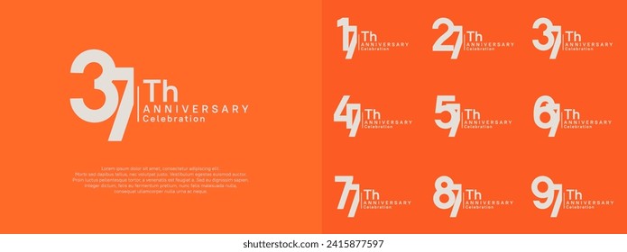 anniversary vector design set white color for celebration day