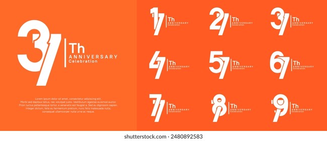 anniversary vector design set with white color can be use for special moment