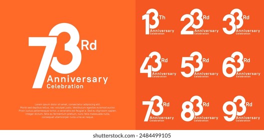 anniversary vector design set with white color for special moment celebration
