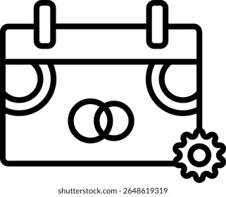 Anniversary Vector Line Icon Design
