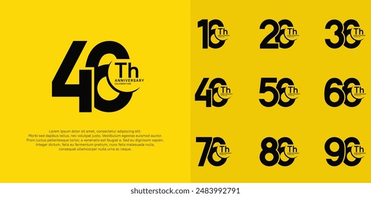 el conjunto de Vector de aniversario con color negro se puede utilizar para la celebración especial del día