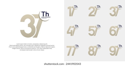 vector de aniversario conjunto con color marrón se puede utilizar para la celebración especial del día