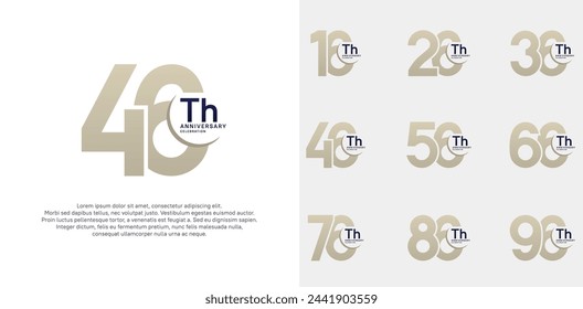 anniversary vector set with brown color can be use for special day celebration