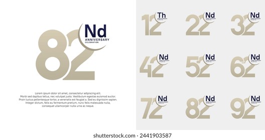 vector de aniversario conjunto con color marrón se puede utilizar para la celebración especial del día