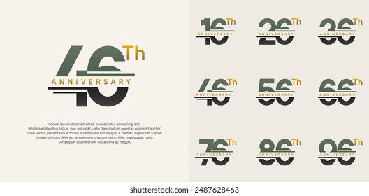 diseño de conjunto de Vector de aniversario con color verde y negro para el día de la celebración