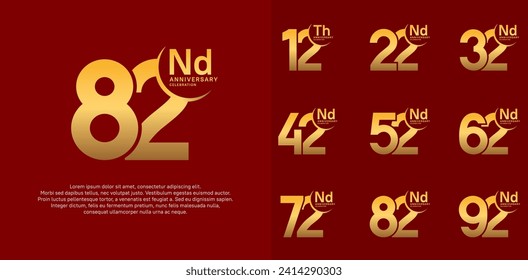 vector de aniversario con color oro puede ser usado para celebración de día especial