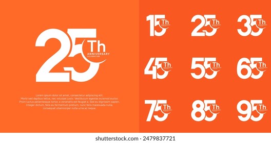 anniversary vector set with white color can be use for special day celebration