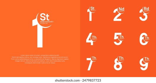 el conjunto de Vector de aniversario con color blanco se puede utilizar para la celebración especial del día