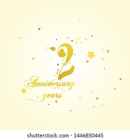Anniversary vector unusual label. Fifth anniversary symbol. years birthday abstract logo