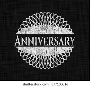 Anniversary written on a chalkboard