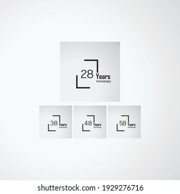 Anniversary Year Set. box Template Design Vector Illustration