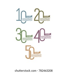 anniversary years number vector