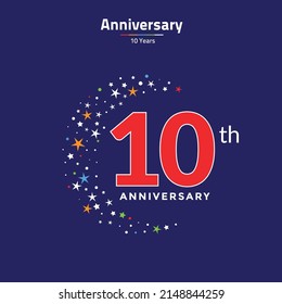Anniversary years. numbers and stars. happy design