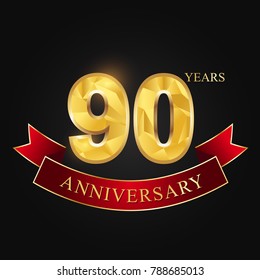 Anniversary,aniversary, Ninety Years,90 Years Anniversary Celebration Logotype.