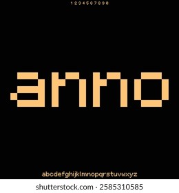 anno, Abstract technology science alphabet lowercase font. digital space typography vector illustration design