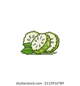 Annona Obstscheiben Symbol, Vektorgrafik