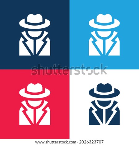 Annonymous blue and red four color minimal icon set