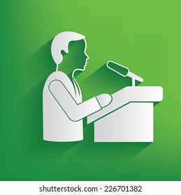  Announce businessman design on green background,clean vector