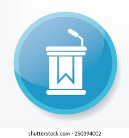 Announce design on blue flat button,clean vector