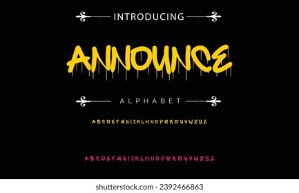 Announce Graffiti font text effect, spray and street text style