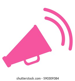 Announce Horn vector icon. Flat pink symbol. Pictogram is isolated on a white background. Designed for web and software interfaces.