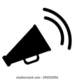 Announce Horn vector icon. Flat black symbol. Pictogram is isolated on a white background. Designed for web and software interfaces.