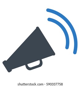 Announce Horn vector icon. Flat bicolor smooth blue symbol. Pictogram is isolated on a white background. Designed for web and software interfaces.