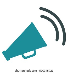 Announce Horn vector icon. Flat bicolor soft blue symbol. Pictogram is isolated on a white background. Designed for web and software interfaces.
