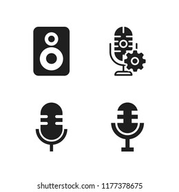 announce icon. 4 announce vector icons set. microphone, mic and loudspeaker icons for web and design about announce theme