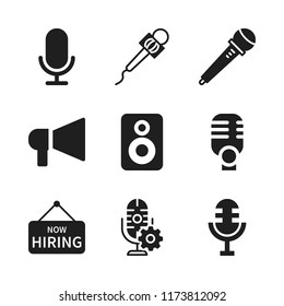 announce icon. 9 announce vector icons set. announcement, mic and loudspeaker icons for web and design about announce theme