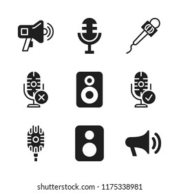 announce icon. 9 announce vector icons set. microphone, megaphone and loudspeaker icons for web and design about announce theme