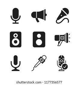 announce icon. 9 announce vector icons set. loudspeaker, megaphone and microphone icons for web and design about announce theme