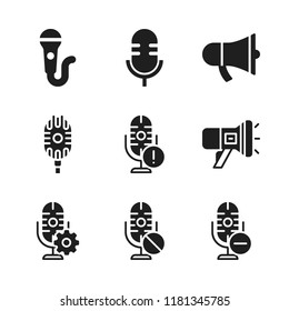 announce icon. 9 announce vector icons set. megaphone and microphone icons for web and design about announce theme