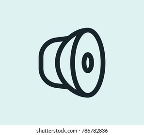 Announce icon line isolated on clean background. Speaker concept drawing icon line in modern style. Vector illustration for your web site mobile logo app UI design.
